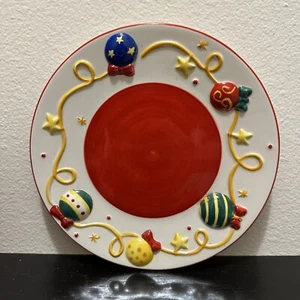 Plato de Navidad pintado a mano adornos para velas o galletas 7,5” juego de 4" - Imagen 1 de 2