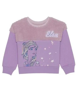 Disney Toddler Girls Frozen Long Sleeve Sherpa Fleece Pullover Sweatshirt - - Picture 1 of 1