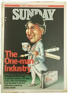 REVISTA INDIA DOMINGO 1987: RESPALDO DE CRICKET DE GAVASKAR, MILITANTE PUNJAB - Imagen 1 de 15