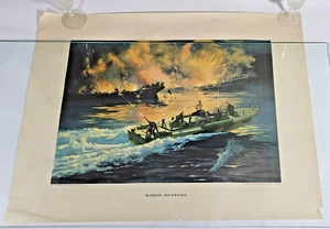 Cartel de propaganda original de la Segunda Guerra Mundial compañía de barcos eléctricos 18 5/8 pulgadas X 24 pulgadas 1944 - Imagen 1 de 7