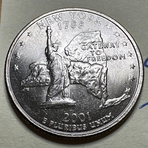 2001-D 25C New York 50 States Quarter 9305N - Picture 1 of 3