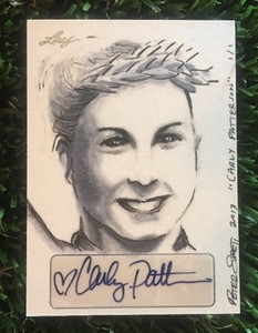 Leaf 2013 Masterworks CARLY PATTERSON Hand Drawn Sketch/AUTO #d 1/1 Simeti
