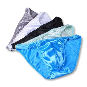 5 Stck. Herren Satin Glänzende Unterwäsche Bikini Klassischer Slip Slipper Dreieck L XXL - Bild 1 von 13
