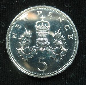 Great Britain 5 Pence 1977 Gem Proof QEII United Kingdom UK GB Bank Coin