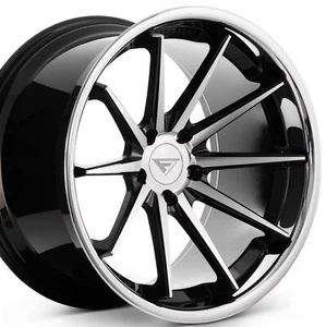 Ferrada FR4 20x10.5, 5x120, ET38, Machine Black / Chrome Lip - Picture 1 of 3