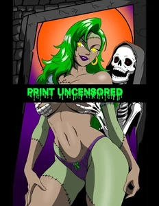 Zombie Monster Girl 8,5 x 11 stampa artistica lucida lasciva sexy horror - Foto 1 di 2