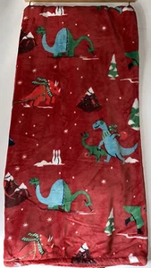 Dinosaur Christmas gift decoration kids Jurassic winter holiday Throw Blanket - Picture 1 of 9