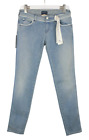 EMPORIO ARMANI Kate Jeans Women's W27 Fade Effect Slim Fit Denim Zip Fly Blue