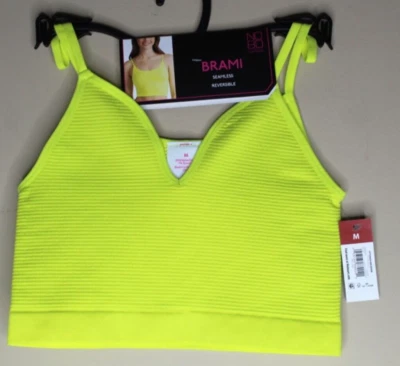 Текстурированный ребристый пуловер Brami Bralette без границ неоново-желтый подростковый средний - Изображение 1 из 4