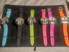 Mens Womens Casual Jelly Silicone Band Quartz Cross Wrist Watch for Boys Girls