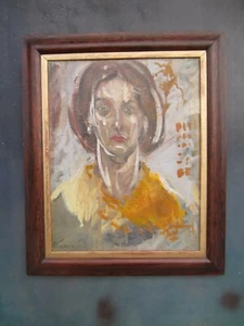 1937 Framed oil on canvas portrait. Excellent brushwork Signed C P Hill. - Picture 1 of 8