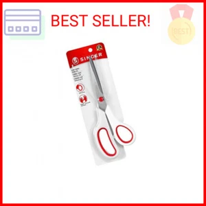 SINGER Fabric Scissors with Comfort Grip, 1-pack, Red & White - Picture 1 of 2