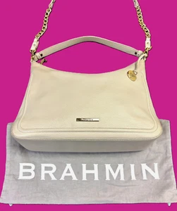 Brahmin Latte Velouria Heather Pebbled Leather Shoulder Bag - Picture 1 of 9