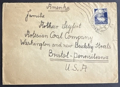 ALEMANIA RDA 1953 Sc# 132 Cubierta Sajonia a Bristol PN Karl Marx Zona Rusa Foto 1 de 2