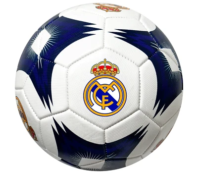 ICON SPORTS Real Madrid Soccer Ball, Size 4, White/Blue, Licensed