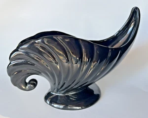 Hochglanz schwarz Horn Muschelform Soßenschale Übertopf Jugendstil Vintage A01513 - Bild 1 von 5