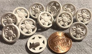12 White Pierced Flower Floral Shank Buttons Almost 5/8" 15.3mm # 8255 - Picture 1 of 1