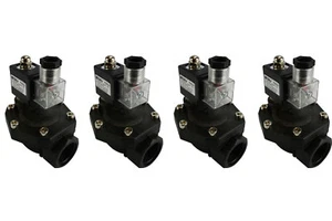4 LOT 1" BSPP Electric Plastic Solenoid Air Water Valve NC 110V AC pneumatic - Picture 1 of 12