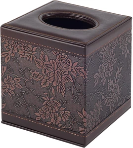 Tissue Box Cover Square,Modern Leather Tissue Box Holder for Napkin Facial Paper - Picture 1 of 8
