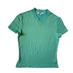 Vintage Y2K Rampage Top M Green/Yellow/Blue Diamond Short Sleeve V Neck 90s Fit - Picture 1 of 18