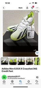 ADIDAS X CRAZYFAST.1 FIRM GROUND SOCCER CLEATS SIZE 8 MENS ONLY WHITE/LEMON/BLAC