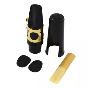 Alto Sax Mouthpiece Kit with Metal Ligature Reed Cushions Pads Plastic Cap O5W3 - Picture 1 of 12