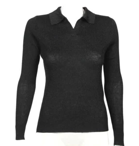 Vintage Laurel by Escada Ribbed Sparkle Glitter Black Sweater Womens size S /625 - Picture 1 of 6