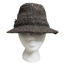 Orvis Tweed Fedora Hat Pure New Wool Size Small Bucket Hat Made In Ireland VTG