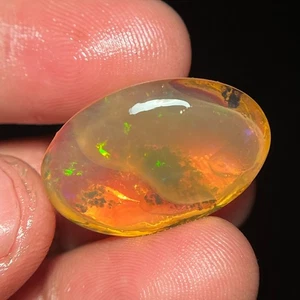 21.10 Ct Natural Ethiopian Oil Opal Cabochon Welo Multi Fire Opal Loose Gemstone - Picture 1 of 7