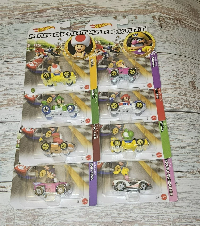 Hot Wheels Mario Kart 2020 Peach Mario Luigi Shy Guy Wario Yoshi Toad Waluigi
