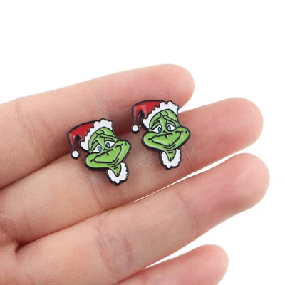 Weihnachts Ohrstecker Damen Emaille Tier Muster Modepartyschmuck - Bild 1 von 4