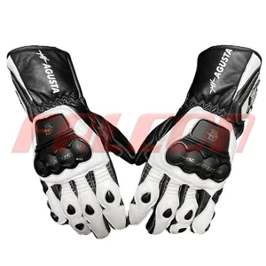 MV Agusta Motorcycle Racing Leather Gloves | Motorbike Biker Protective Gloves - Picture 1 of 6