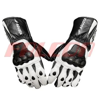 MV Agusta Motorcycle Racing Leather Gloves | Motorbike Biker Protective Gloves - Image 1 of 4