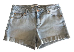 Celebrity Pink Blue Denim Stretch Booty Cuffed Shorts Sz 9/29 - Picture 1 of 7