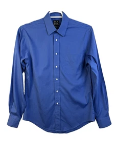 Jos A Banks Travelers Collection Shirt Men 15.5 35 Slim Fit Blue Business Work - Picture 1 of 9