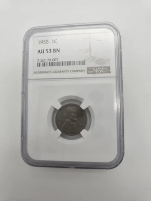 1955 No Mint Mark Lincoln Wheat Penny Reverse Struck Thru - Image 1 of 2