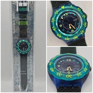 Swatch Scuba 200 Blue Moon SDN100 – 1991 NOS – Original Box – Working - Imagen 1 de 14