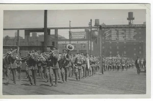 Seattle, WA, Marcing Band, Schwabacher Hardware Sign, Real Photo Postcard, RPPC - Picture 1 of 3