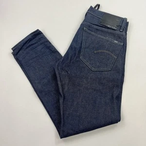 Jeans uomo G-Star Raw 32x32 blu 3301 slim cimosa denim giapponese bottoni mosca - Foto 1 di 15