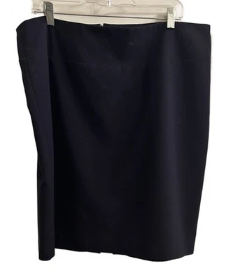 Falda lápiz Ellen Tracy azul marino forrada hasta la rodilla clásica carrera talla 16 Foto 1 de 4