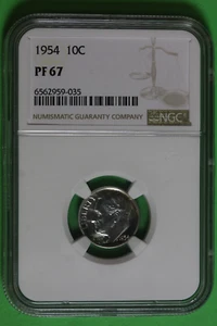 1954 Proof Roosevelt Dime NGC PF67 #B36467 - Picture 1 of 2