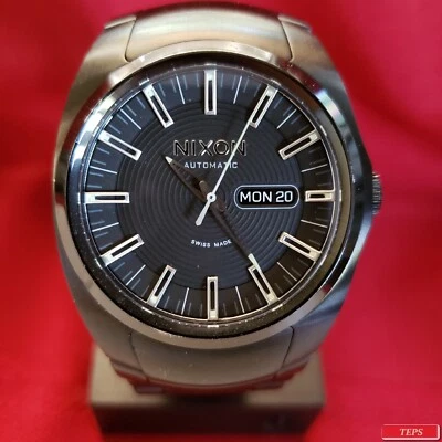 Movimiento suizo Nixon "The Automatic" (Negro) 24 joyas 3 manos [No. 06654] Foto 1 de 4