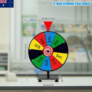 12in Spinning Prize Wheel Round Spinning Game Car Carnivals Party Game Fortune - Picture 1 of 21