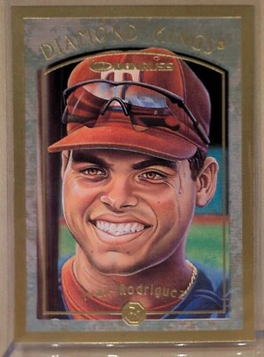 Donruss Diamond Kings 1997 lona 8 Iván Rodríguez raro inserto de arte paralelo/500 Foto 1 de 2