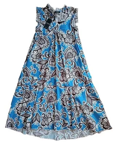 Chepe Italy Dress Womens S Maxi Long 100% Cotton Sleeveless Boho Bohemian Blue - Imagen 1 de 7