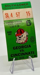 University of Georgia Football Ticket - UGA vs Cincinnati 1976 (South Lower) - Picture 1 of 6