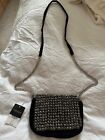 BNWT  Topshop Black Suede Leather Diamante Clutch Shoulder Evening Bag  RRP £36