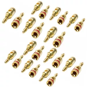 Cavo altoparlante jack musicale placcato oro 24k 24 pezzi perno spina banana connettore - Foto 1 di 12