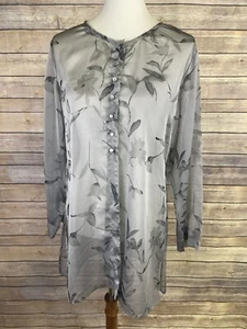 Copricostume da bagno piccolo Island to Island John Warden floreale grigio trasparente spacchi laterali  - Foto 1 di 11