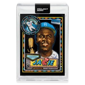 TOPPS PROJECT 2020 - JACKIE ROBINSON #114 -1952 TOPPS Art by EFDOT - DODGERS - Picture 1 of 3